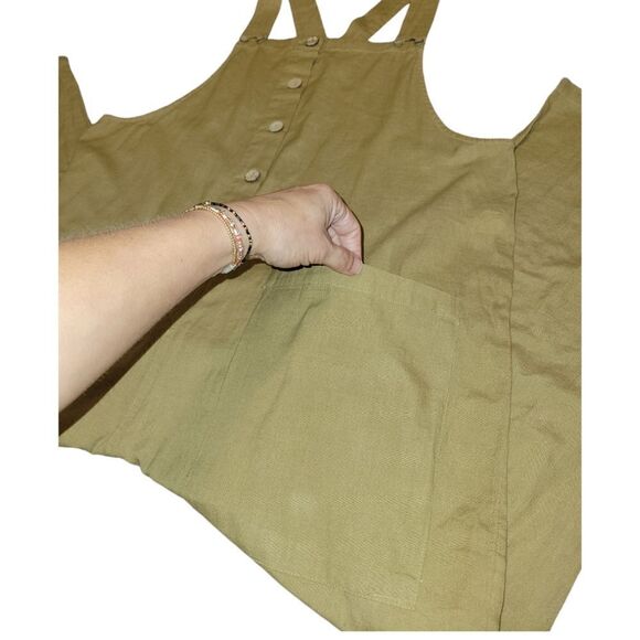 NWOT Free People Not Over You Overalls Dungarees Tropical Nut Jumpsuit M - Picture 9 of 13